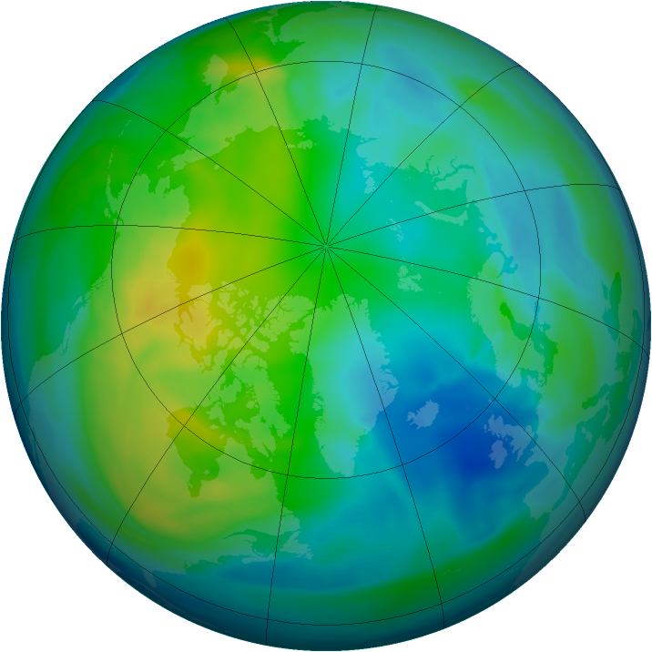 Arctic ozone map for 02 November 2006